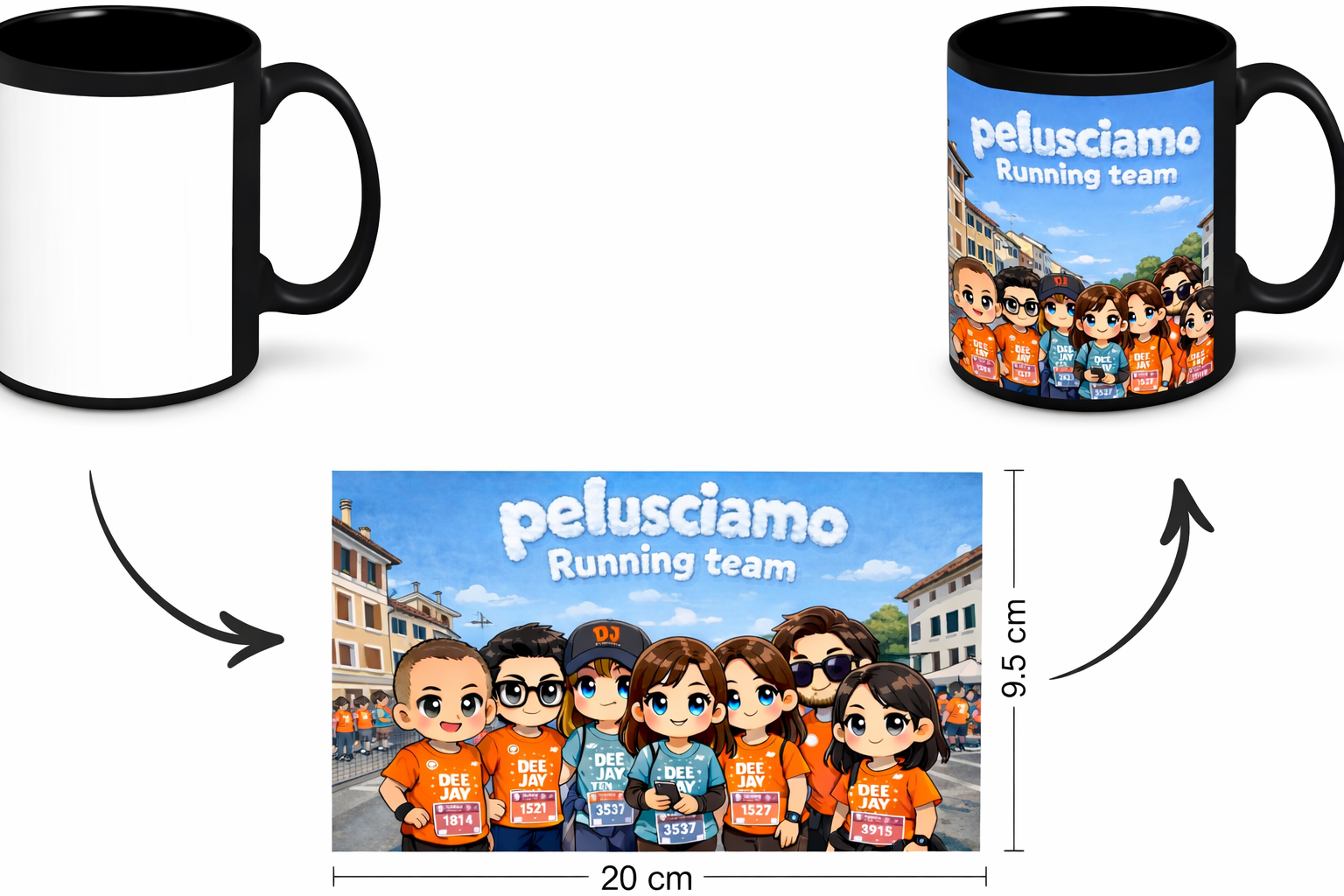Tazza in Ceramica Nera Personalizzabile con Foto o Dediche – PS 09420