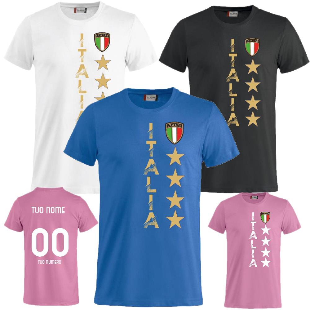T-Shirt Italia Personalizzabile con Nome e Numero – Cotone  PS 27431-A097