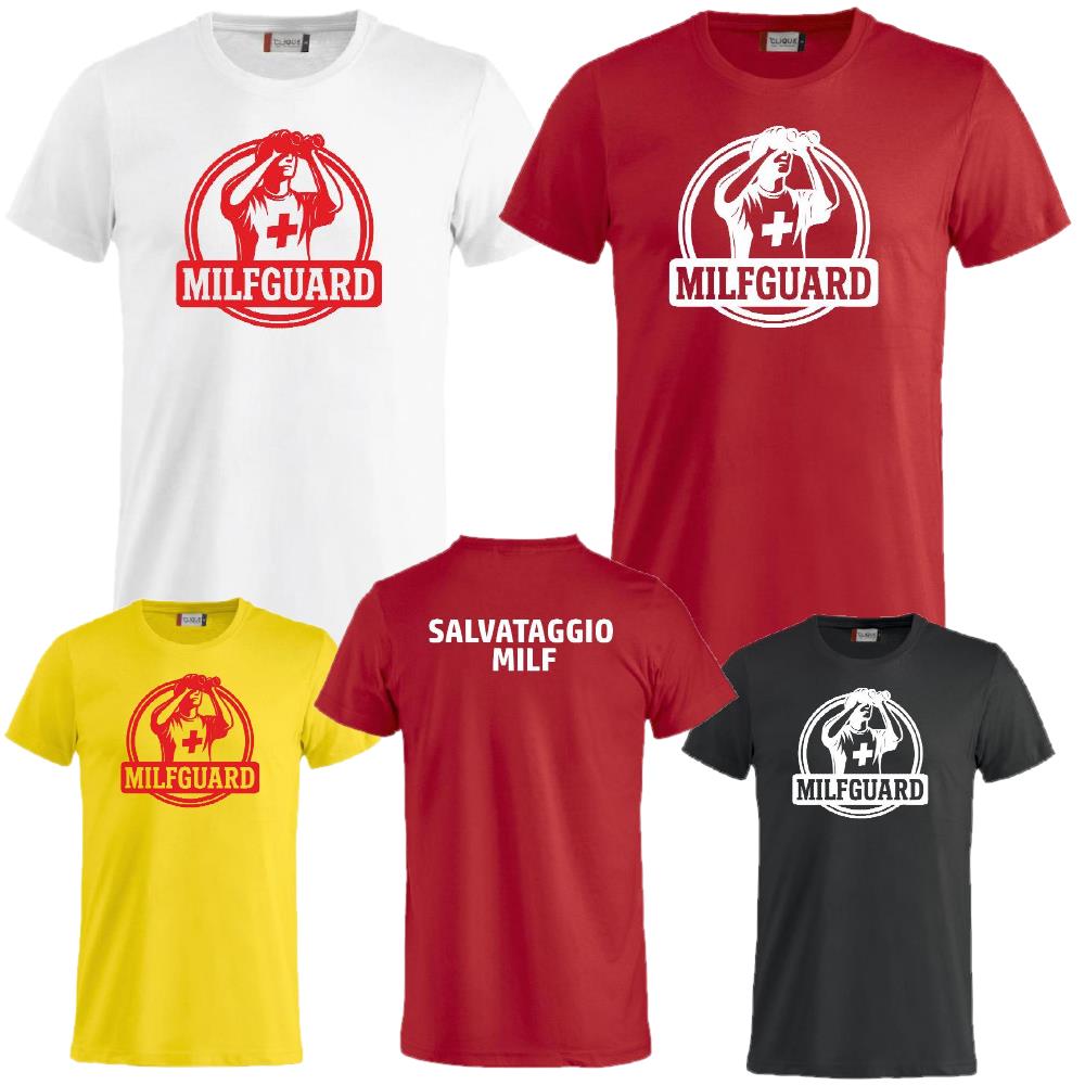 T-Shirt Milfguard – Salvataggio MILF” Maglietta Divertente da Bagnino – PS 27431-A-138