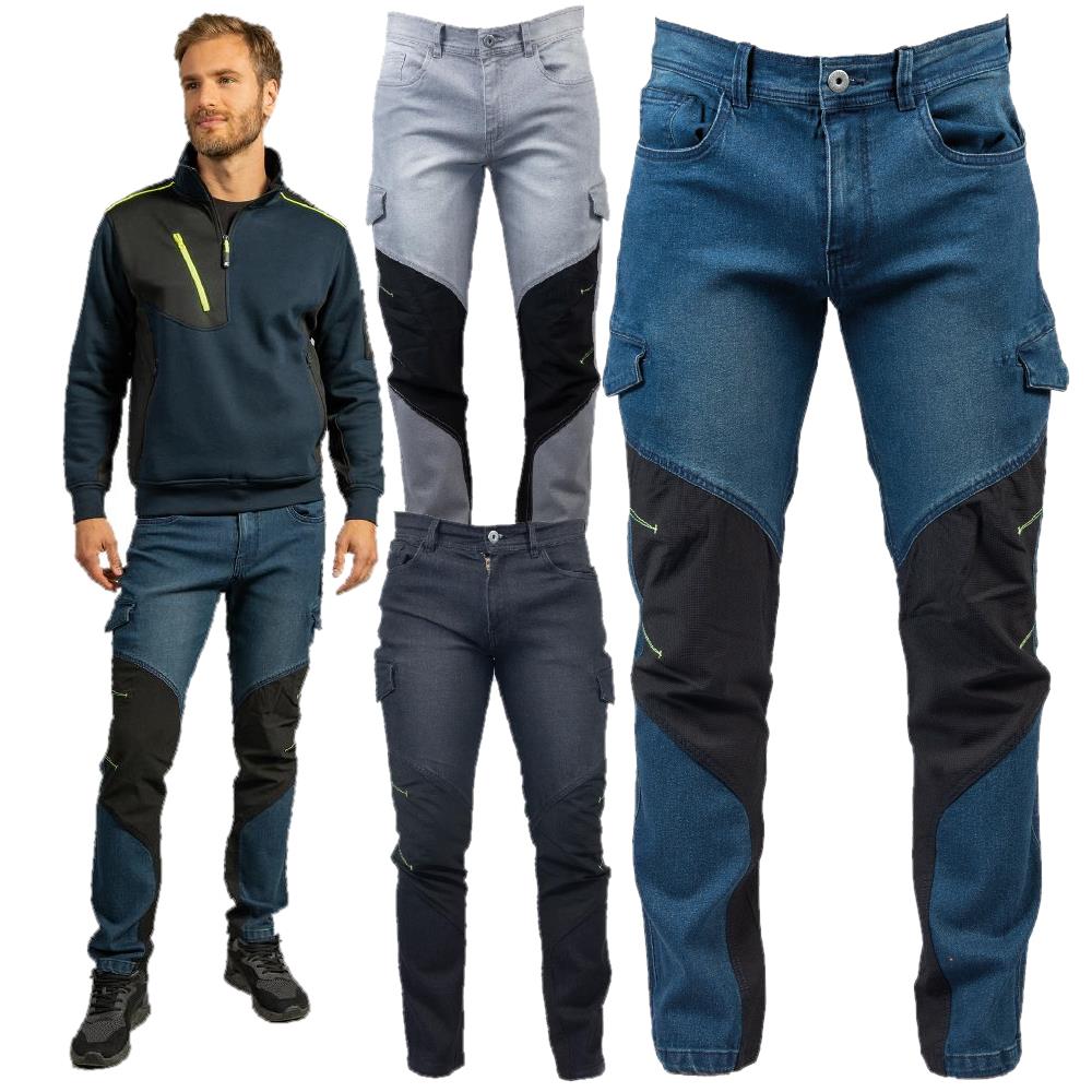 Pantalone Jeans Da Lavoro Elasticizzato Multitasche Personalizzabile JRC PS 46565 PRS