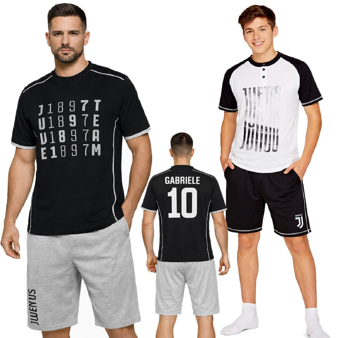 Pigiama Juventus T-Shirt + Pantaloncini – Personalizzabile con Nome e Numero – PS 30060