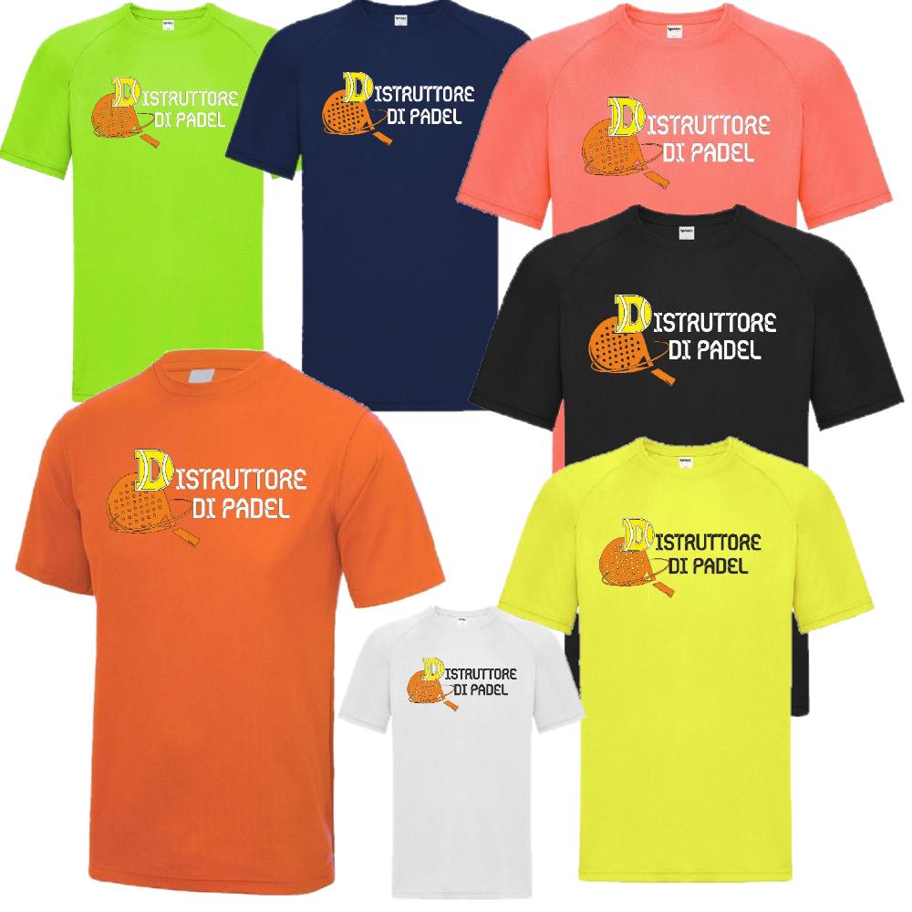 Maglia Tecnica “Distruttore di Padel” T-Shirt Sportiva Maniche Corte Personalizzabile Con Nome PS 37717-001