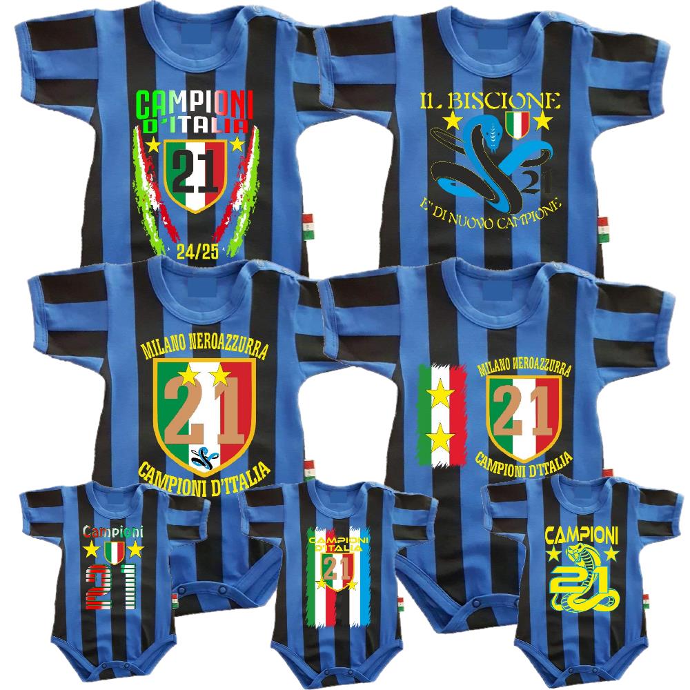 Body Neonato Inter Campioni d’Italia 25/26 – 21 Scudetti – Personalizzato – PS 32768-SCINT-01
