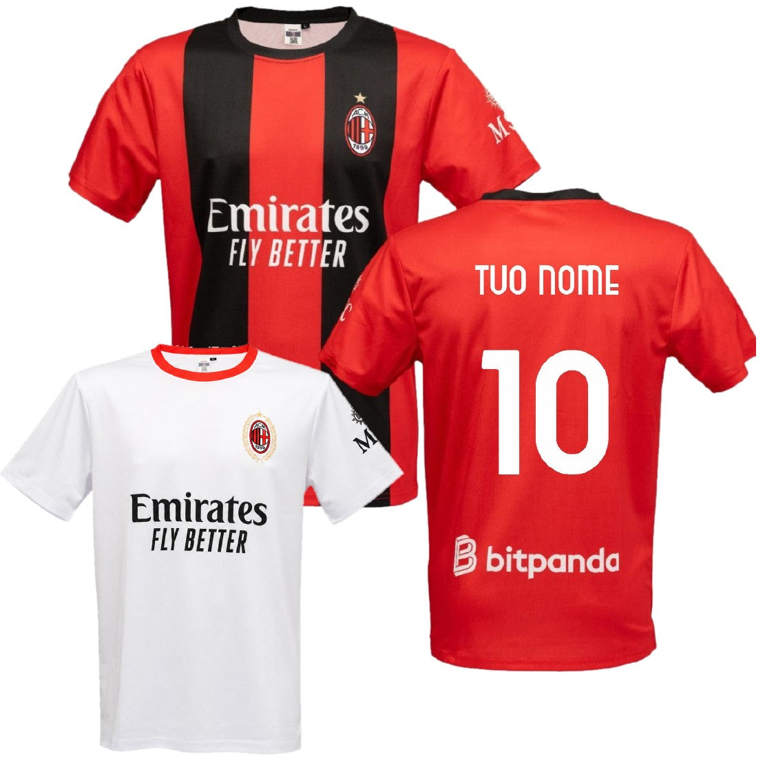 Maglia Calcio Milan Rosso Nera Campionato 26/27 – Replica Ufficiale ACMILAN – Personalizzabile con Nome e Numero | Mod. PS 40482-26/27