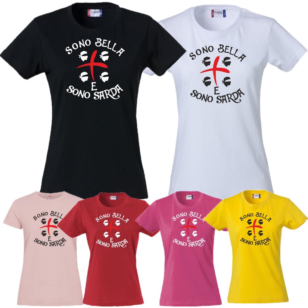 T-Shirt Donna “Sono Bella e Sono Sarda” – Maglietta Manica Corta – PS 28870-020