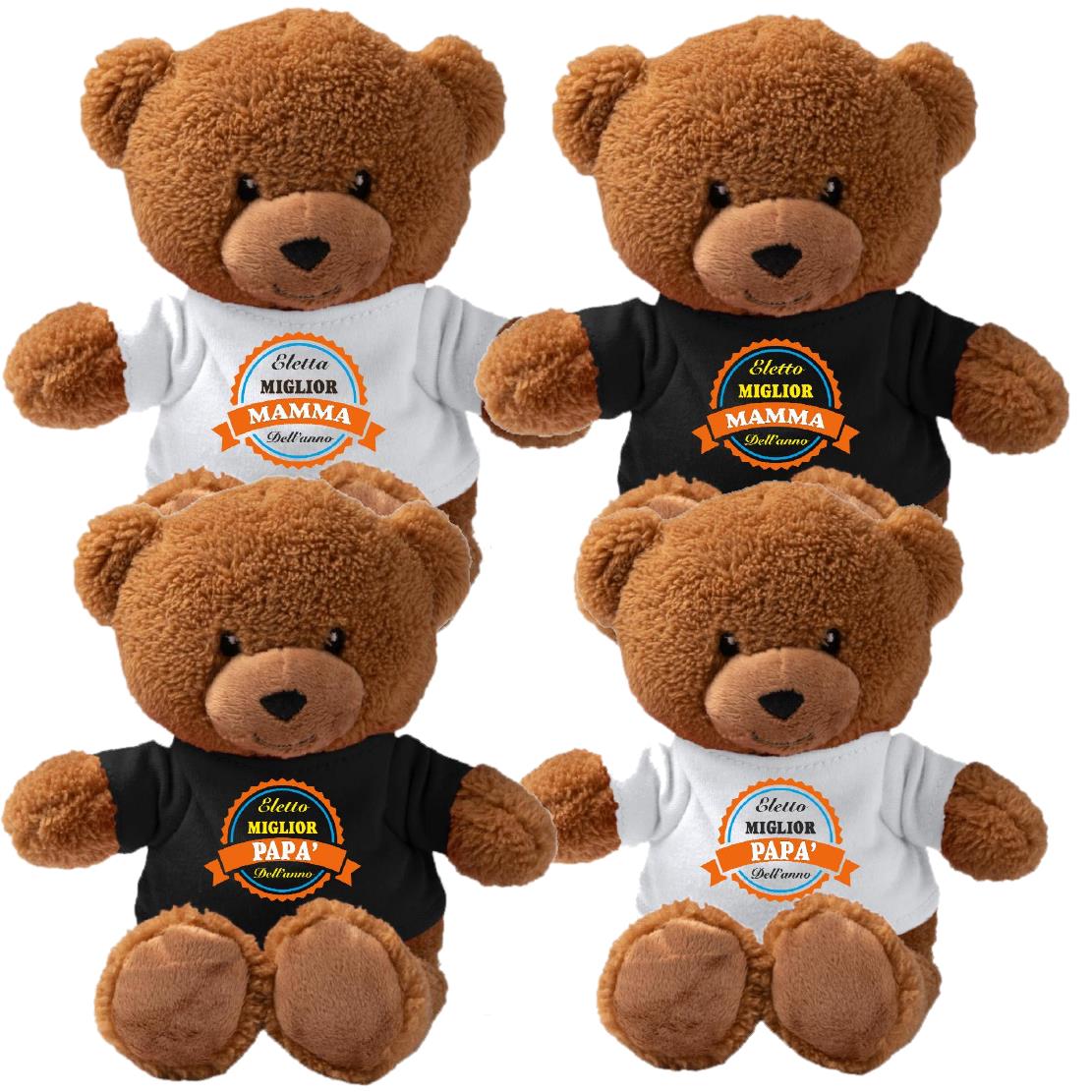 Peluche Orsetto “Eletta Miglior Mamma / Papà / Zio / Nonno” – Personalizzabile con Nome | Teddy Bear 18 cm PS 33790-007