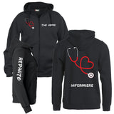 Felpa Infermiere Stetoscopio Cuore – Felpa Uomo con Cappuccio Full Zip Personalizzabile PS 02202-001
