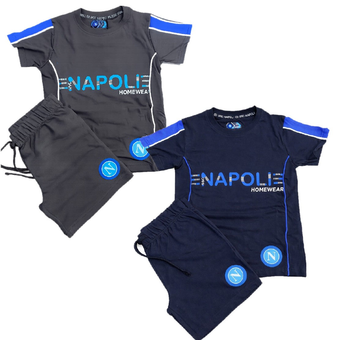 Pigiama Corto SSC Napoli Ufficiale 100% Cotone – Bambino – Personalizzabile con Nome PS 39700