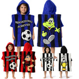 Poncho con Cappuccio / Accappatoio Bambini – Calcio Taglia Unica 60 × 60 cm –  PS 00063