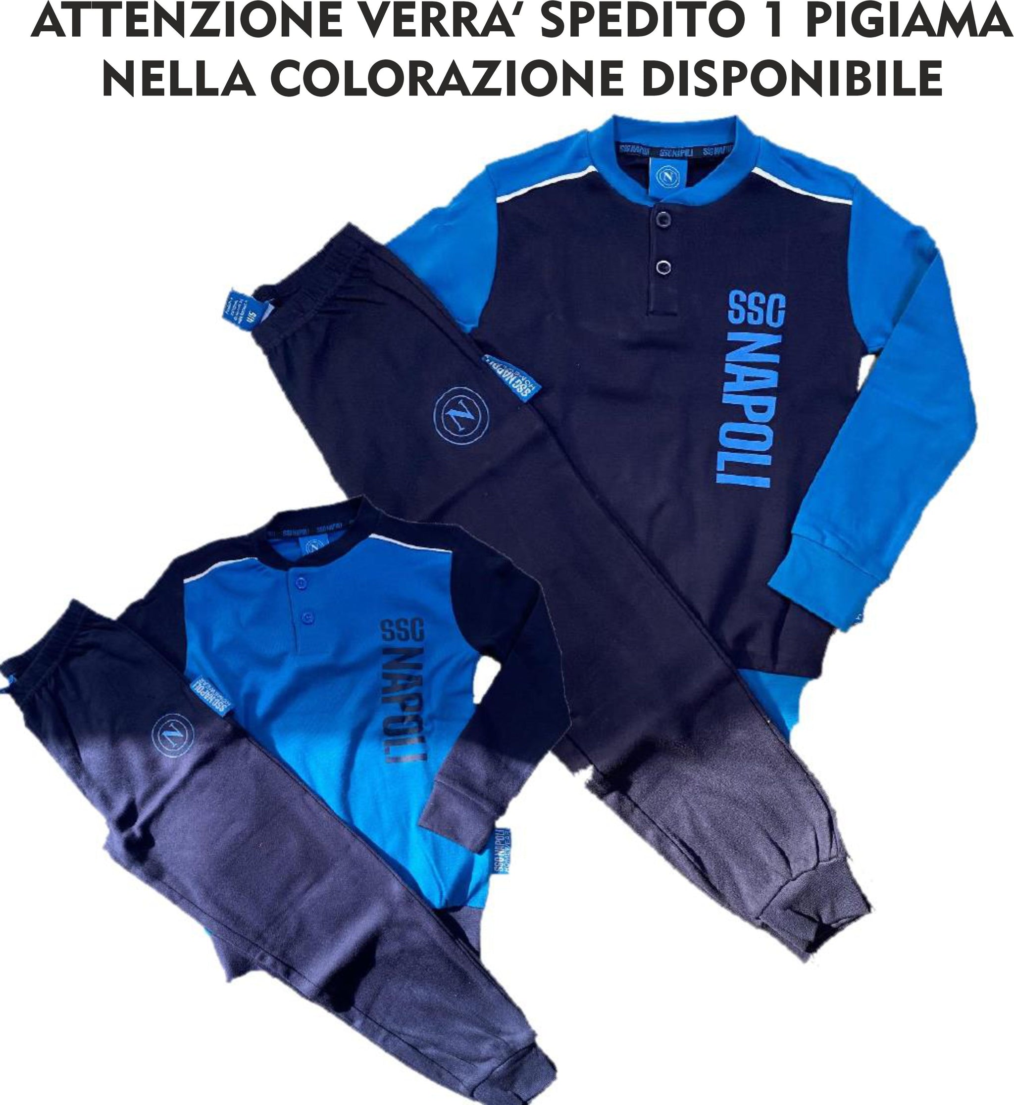 Pigiama SSC Napoli Calcio Cotone Interlock Personalizzabile – PS 46669 -BS