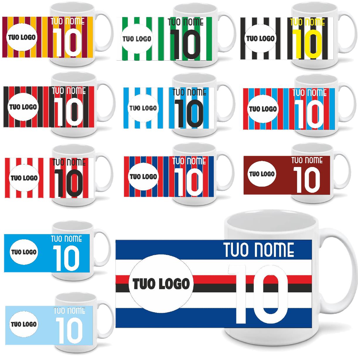 Tazza Calcio Personalizzabile – Nome, Numero e Logo – Mug per Tifosi  – PS 09370-SOCCER