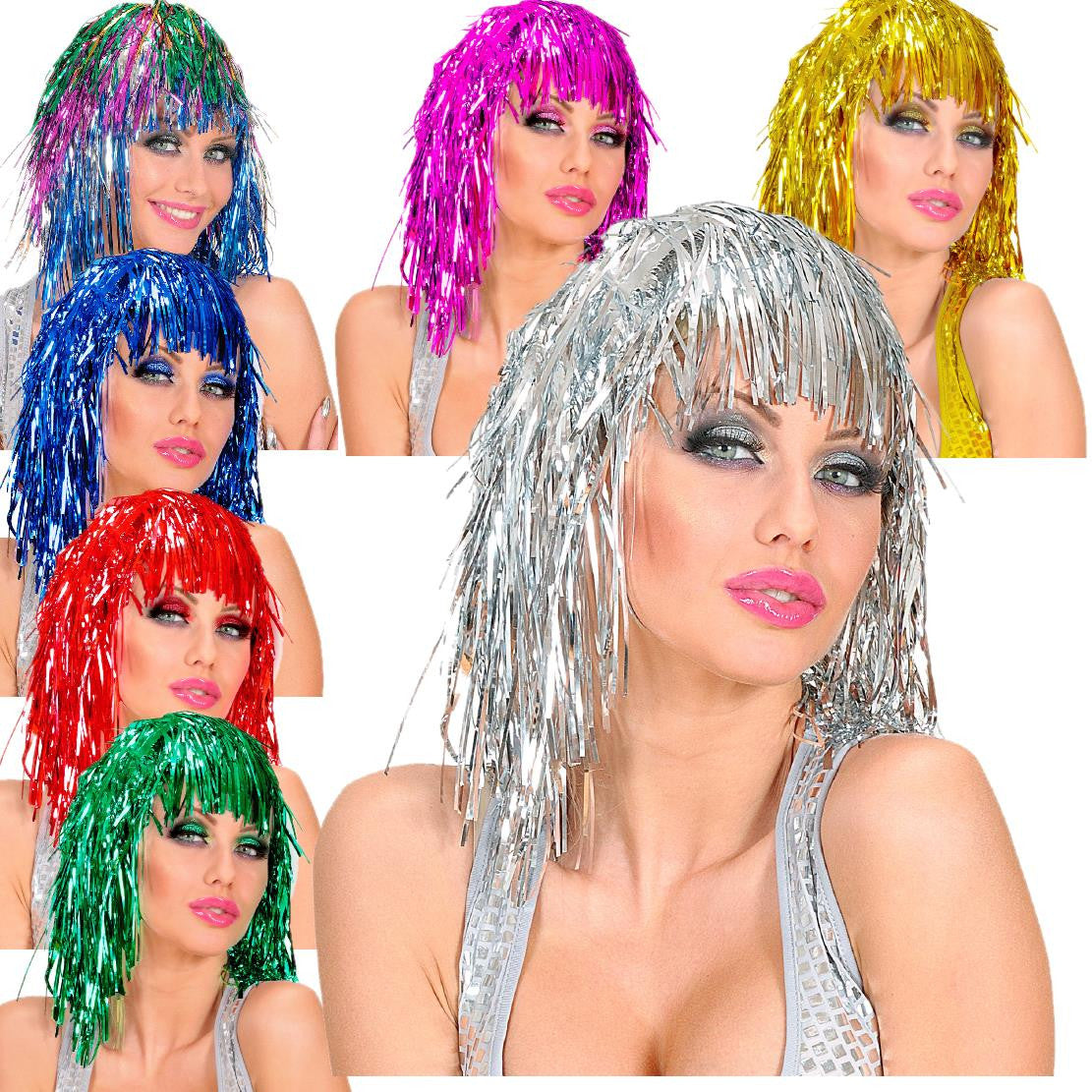 Parrucca Donna Disco Fever Lamé Glamour – Carnevale – PS 11690-BS