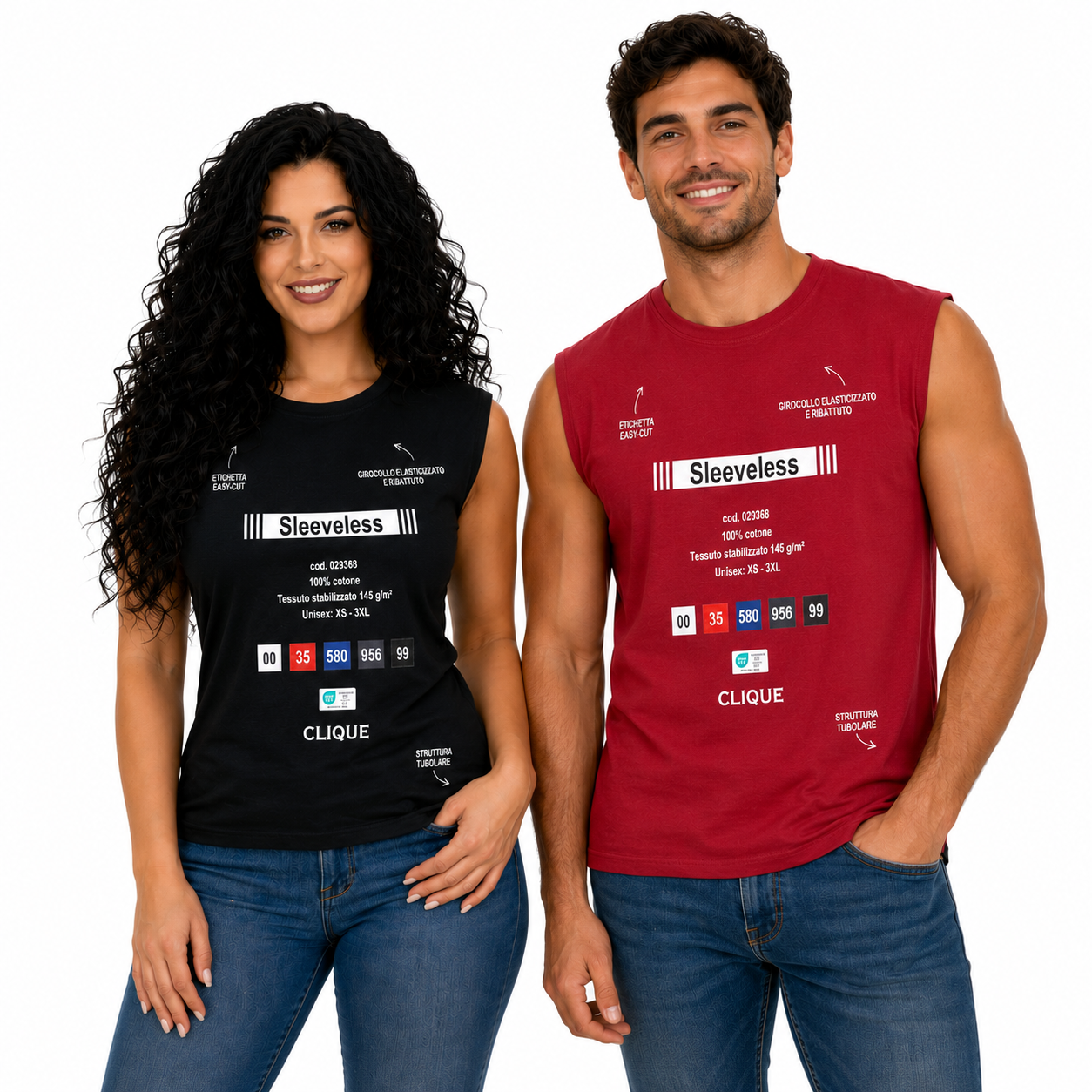 T-shirt Smanicata Unisex in Cotone / Canotta Personalizzabile  – PS 29999