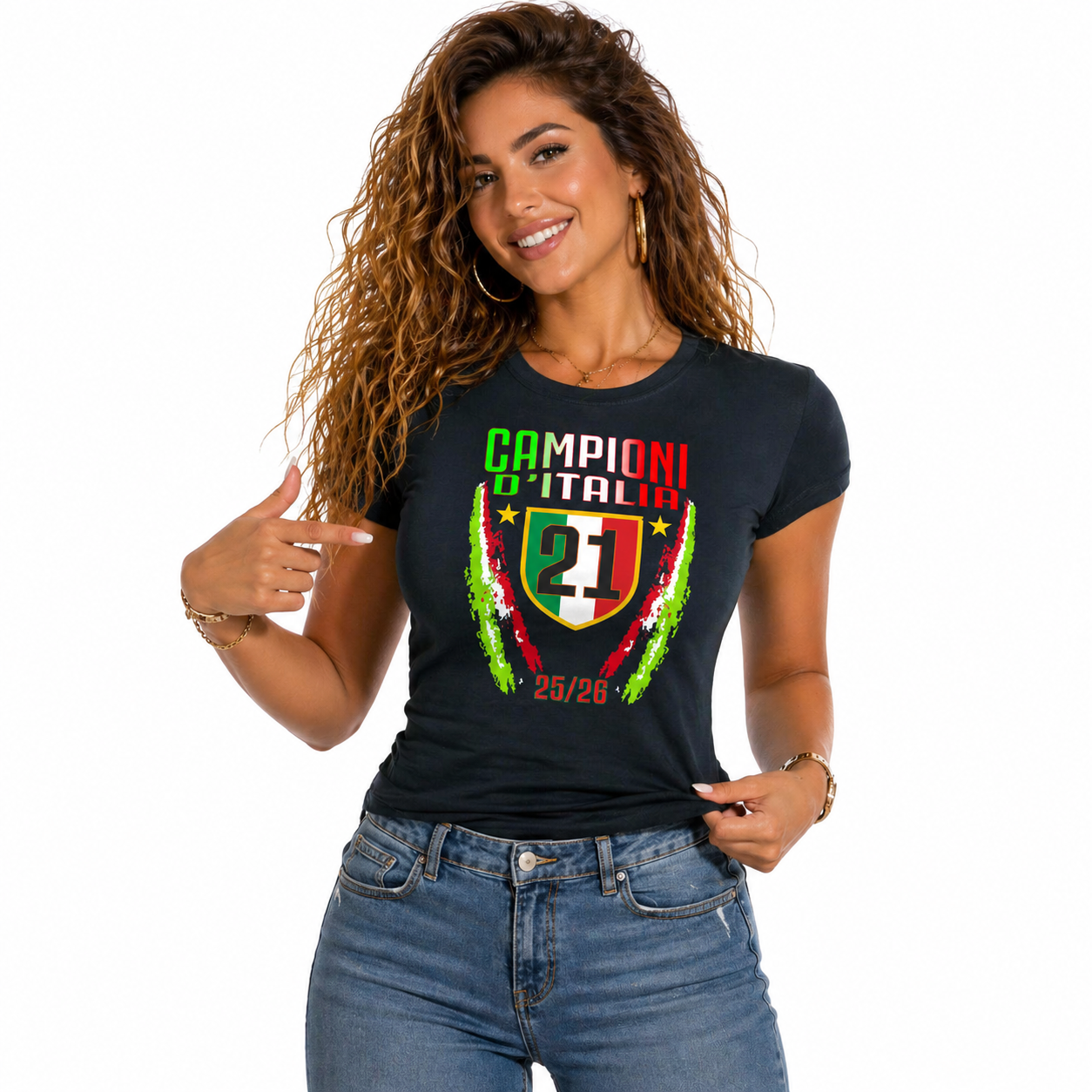 T-Shirt Donna Inter Campione d’Italia 2025/2026 – 21 Scudetti Biscione – PS 28870-INT-MIX