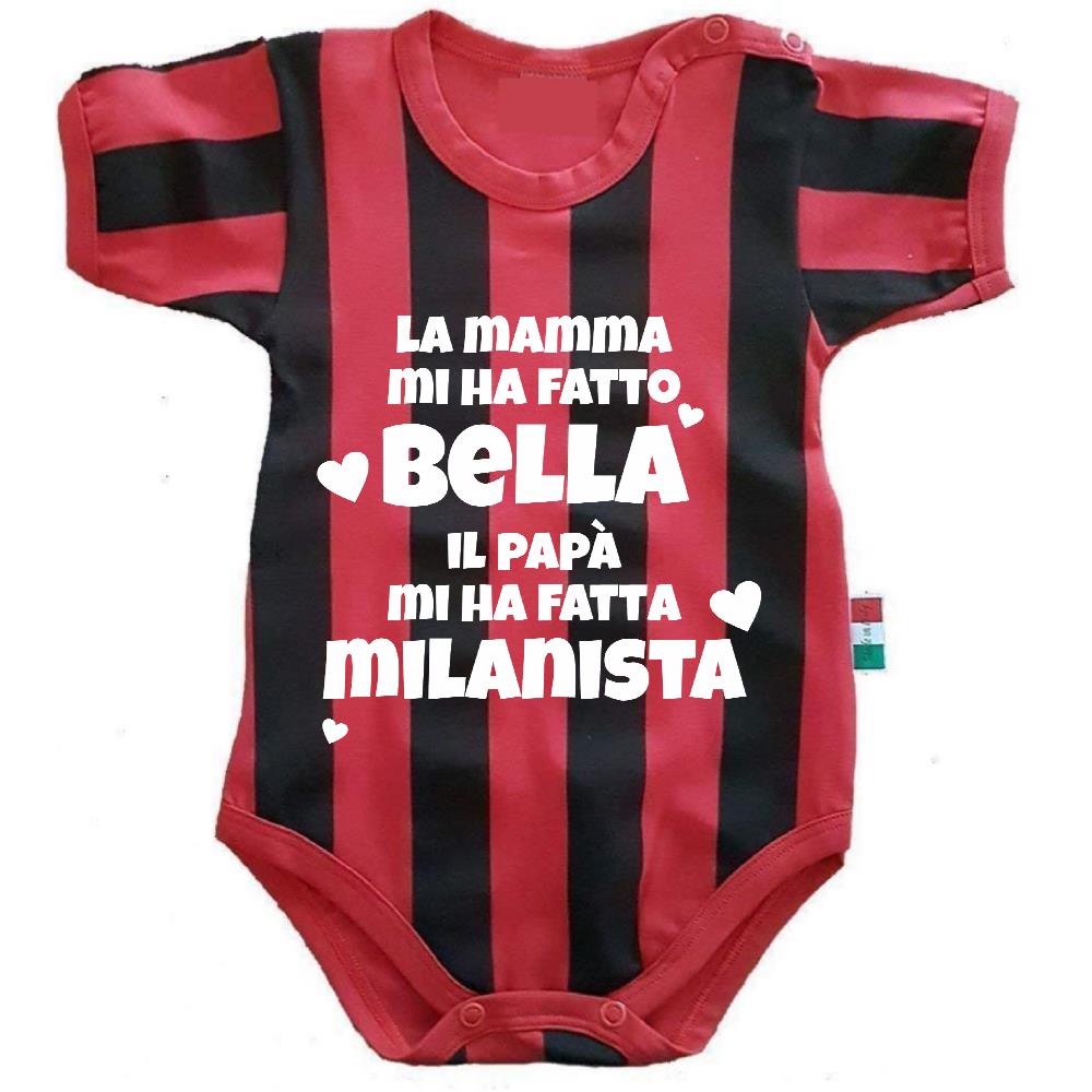 Body Neonato “Mamma Mi Ha Fatto Bello/Bella – Papà Mi Ha Fatto Milanista” – PS 32772-010