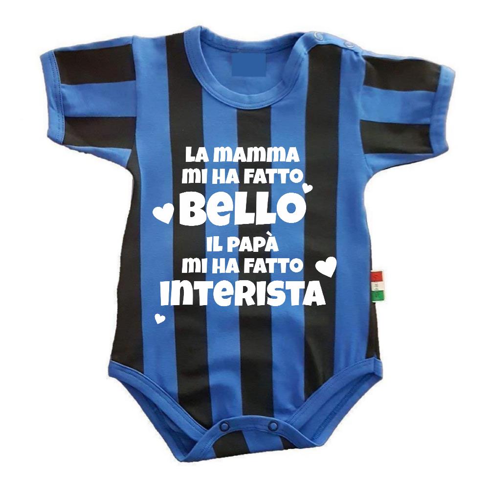 Body Neonato “Mamma Mi Ha Fatto Bello/Bella – Papà Mi Ha Fatto Interista” – PS 32768-010