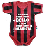 Body Neonato “Mamma Mi Ha Fatto Bello/Bella – Papà Mi Ha Fatto Milanista” – PS 32772-010
