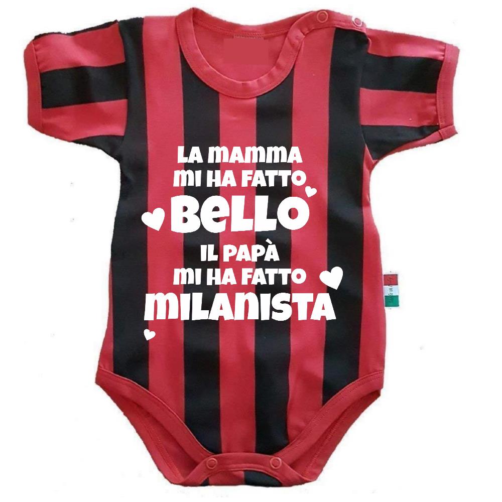 Body Neonato “Mamma Mi Ha Fatto Bello/Bella – Papà Mi Ha Fatto Milanista” – PS 32772-010