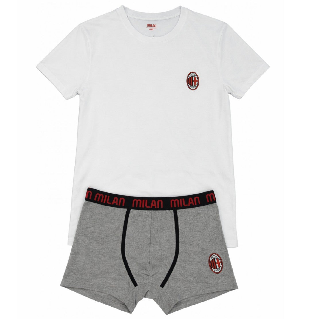 Set Intimo Milan Corto Cotone & Elastan – Maglia + Boxer Ufficiale AC MILAN  – PS 10307