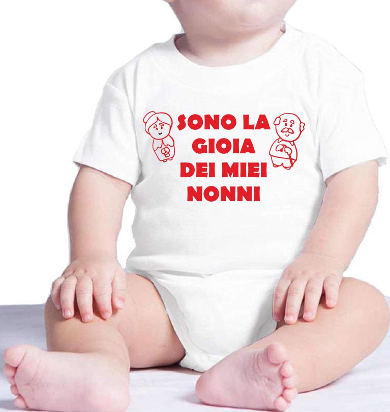 Body Neonato “Sono La Gioia Dei Miei Nonni” 100% Cotone Idea Regalo PS 28180-0008