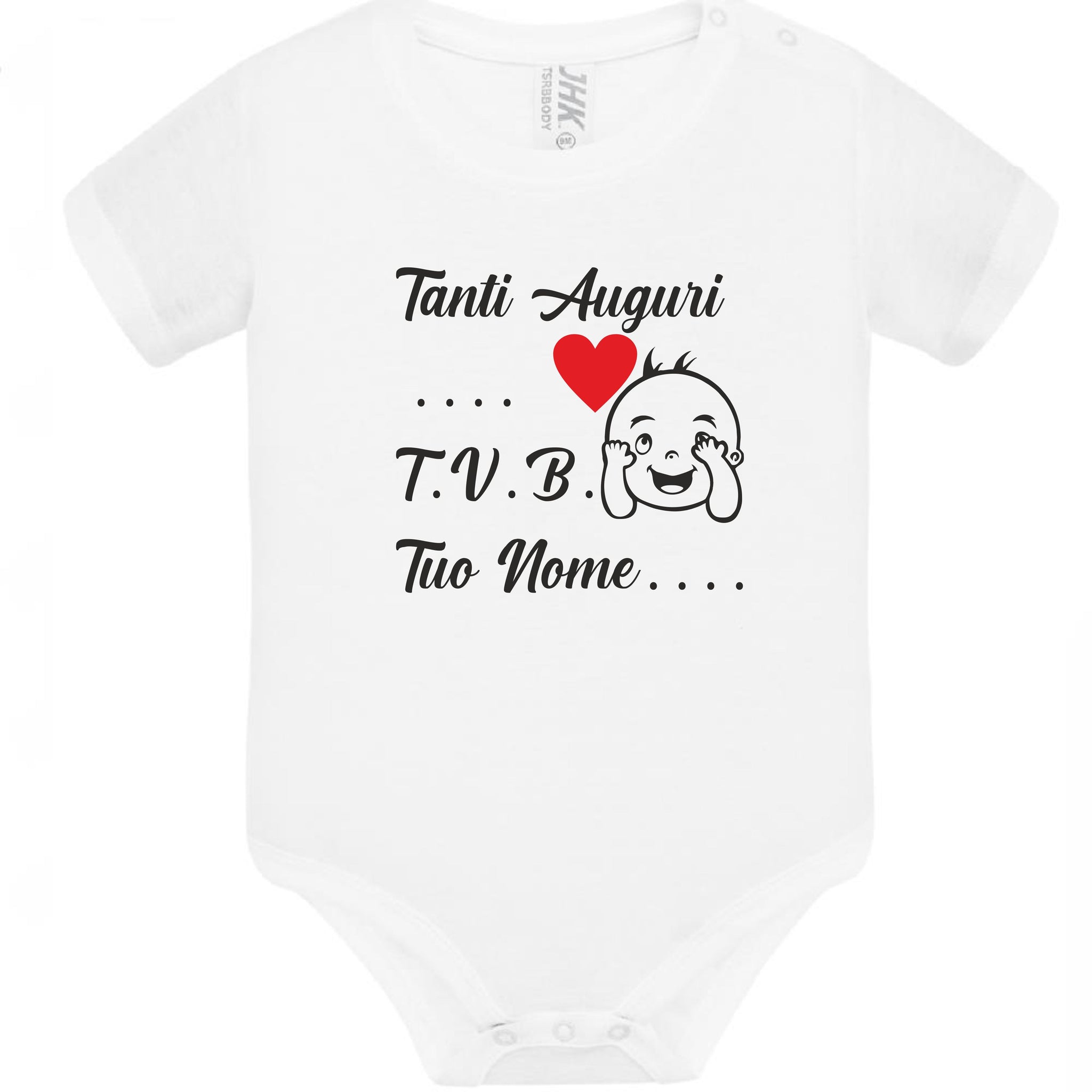 Body Neonato Tanti Auguri Papà Mamma Nonna Zia o Nome 100% Cotone PS 28180-0013