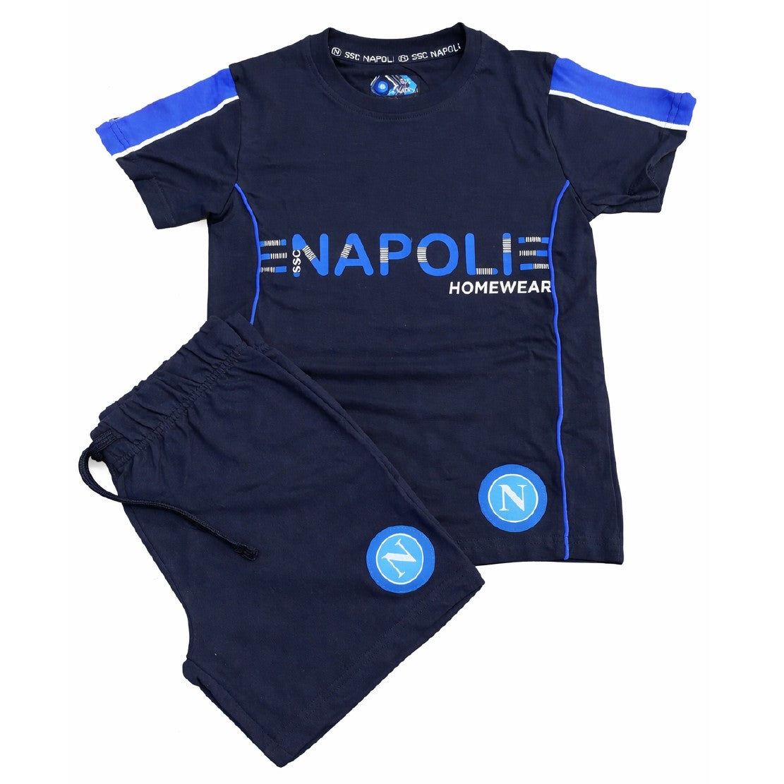 Pigiama Corto SSC Napoli Ufficiale 100% Cotone – Bambino – Personalizzabile con Nome PS 39700