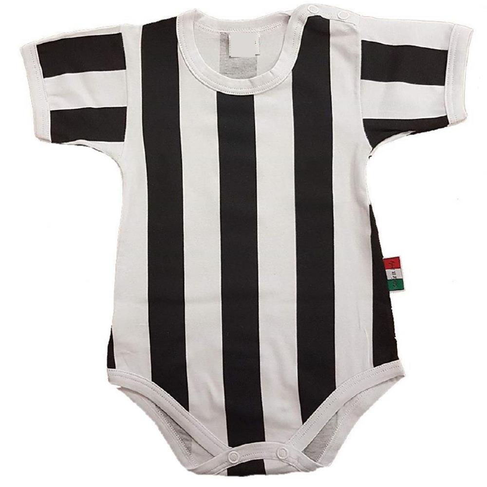 Body Neonato Bianco Nero  – Personalizzabile Con Nome e Numero PS 32764