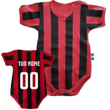Body Neonato Rosso Nero  – Personalizzabile Con Nome e Numero PS 32772