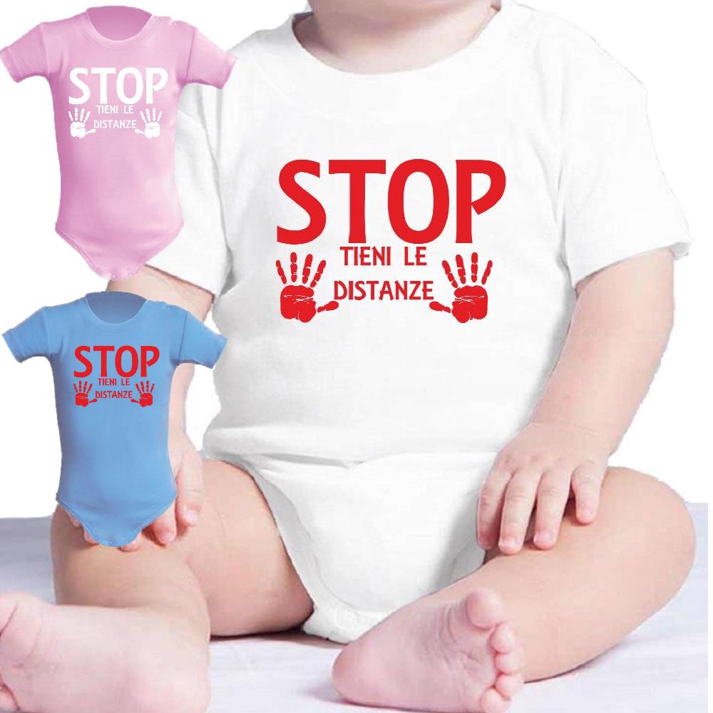 Body Neonato “Stop Tieni Le Distanze” 100% Cotone Idea Regalo Prima Infanzia PS 28180-0005