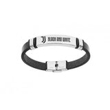 Bracciale ufficiale Juventus da uomo in pelle e acciaio B-JB009ULN – Cod. 38037