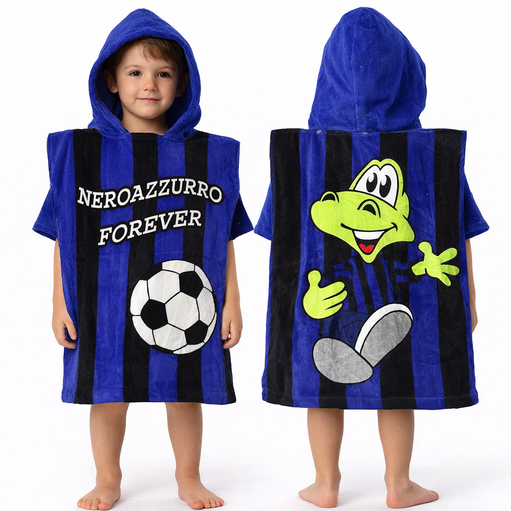 Poncho con Cappuccio / Accappatoio Bambini – Calcio Taglia Unica 60 × 60 cm –  PS 00063