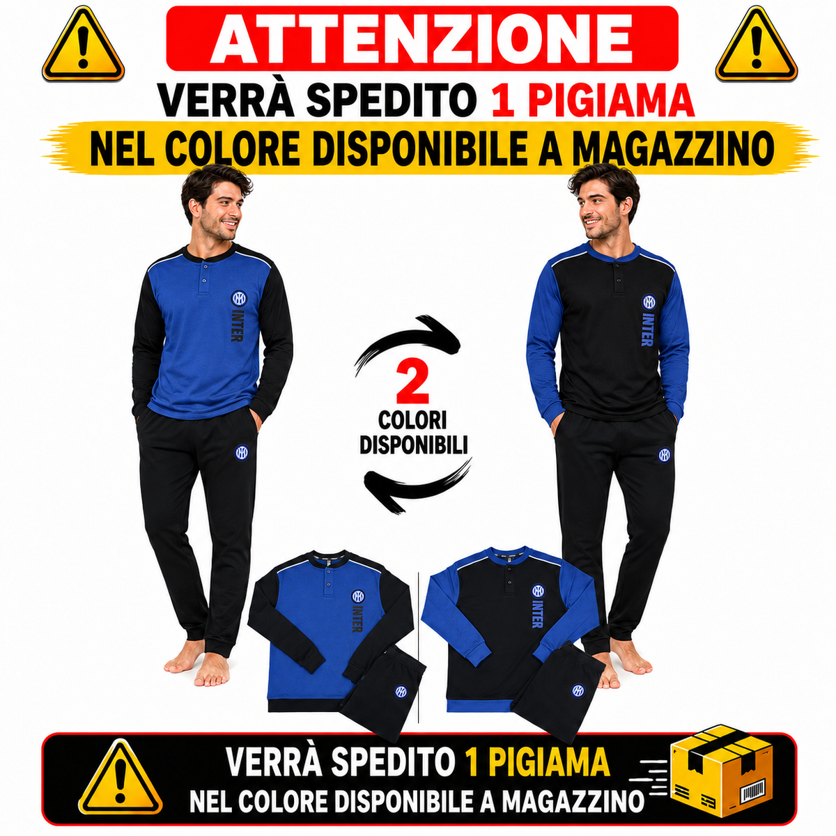 Pigiama Lungo Inter Cotone Interlock Homewear Fc Internazionale | Personalizzabile – PS 46672-BS