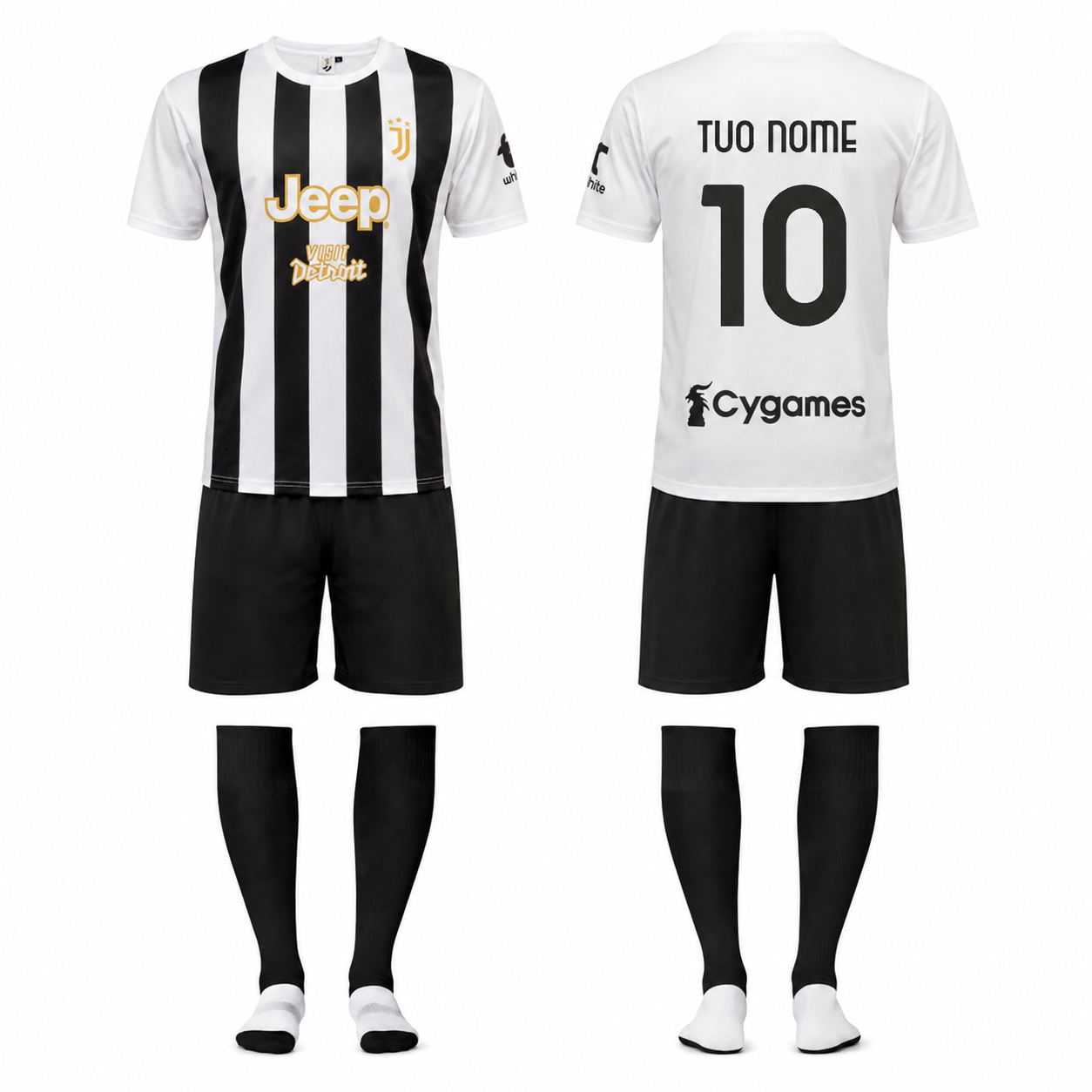Completo Calcio Juve Personalizzabile – Replica Campionato Serie A 2026/2027 – Maglia, Pantaloncino e Calzettoni – PS 40525 -C-01