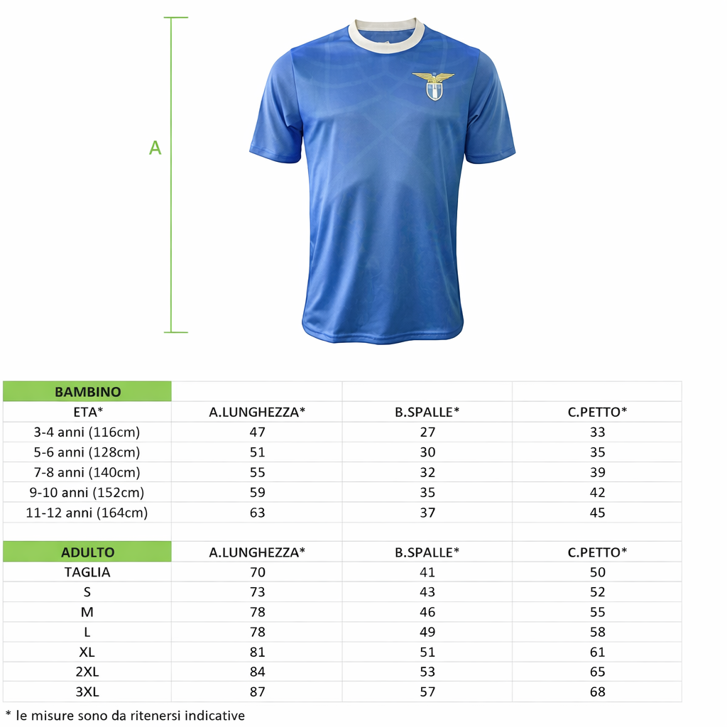 Maglia Calcio Lazio Replica Ufficiale 2025/2026 – Personalizzabile con Nome e Numero – PS 40616