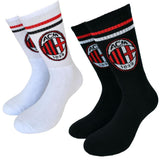 Set 2 Paia Calze Tennis in Spugna – Prodotto Ufficiale AC MILAN Cod. PS 46577