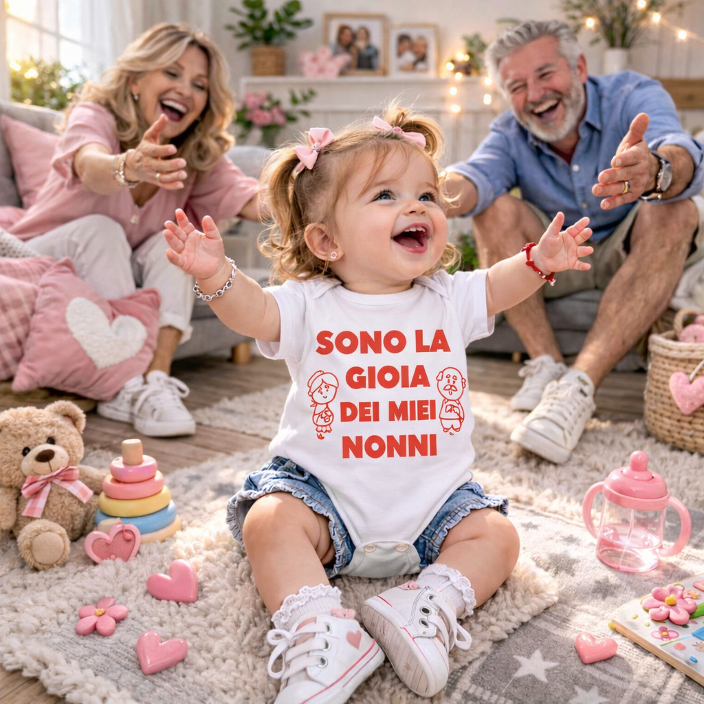 Body Neonato “Sono La Gioia Dei Miei Nonni” 100% Cotone Idea Regalo PS 28180-0008