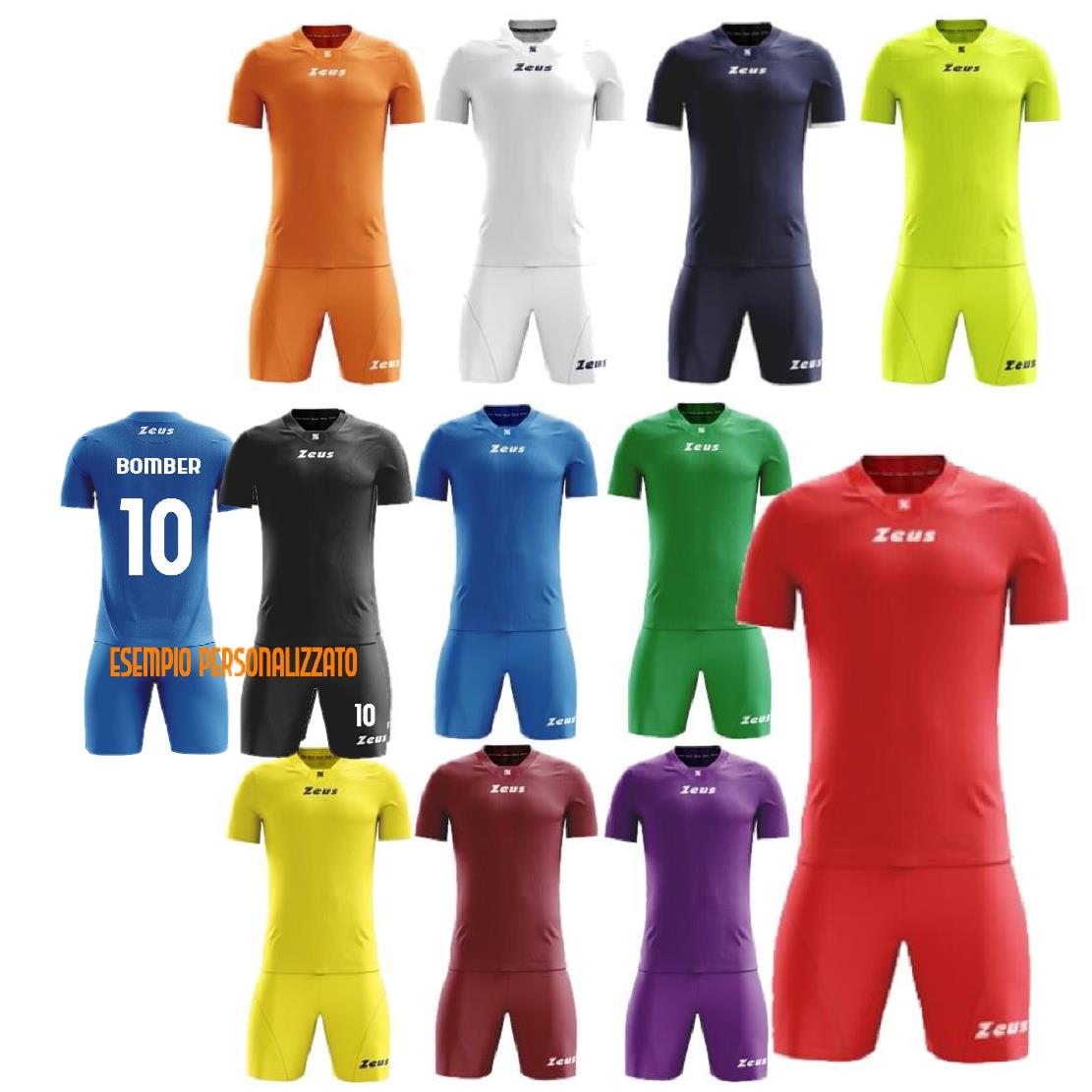 Completo Calcio Zeus Personalizzabile Kit Promo – Maglia, Pantaloncino e Calzettoni – Nome e Numero PS 39723