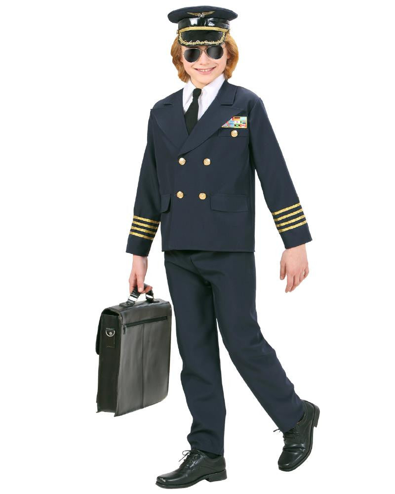 Costume Carnevale Divisa Pilota di Aerei Travestimento Bambino Ragazzo – PS 26167