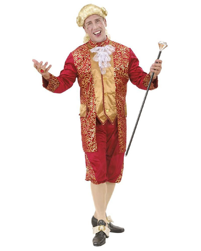 Costume di Carnevale Uomo Marchese in Velluto Bordeaux – Travestimento Veneziano PS 26276