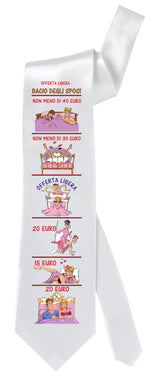 Cravatta In Raso Bianca Personalizzabile Con Foto o Frasi 100% Poliestere PS 05197 PRS
