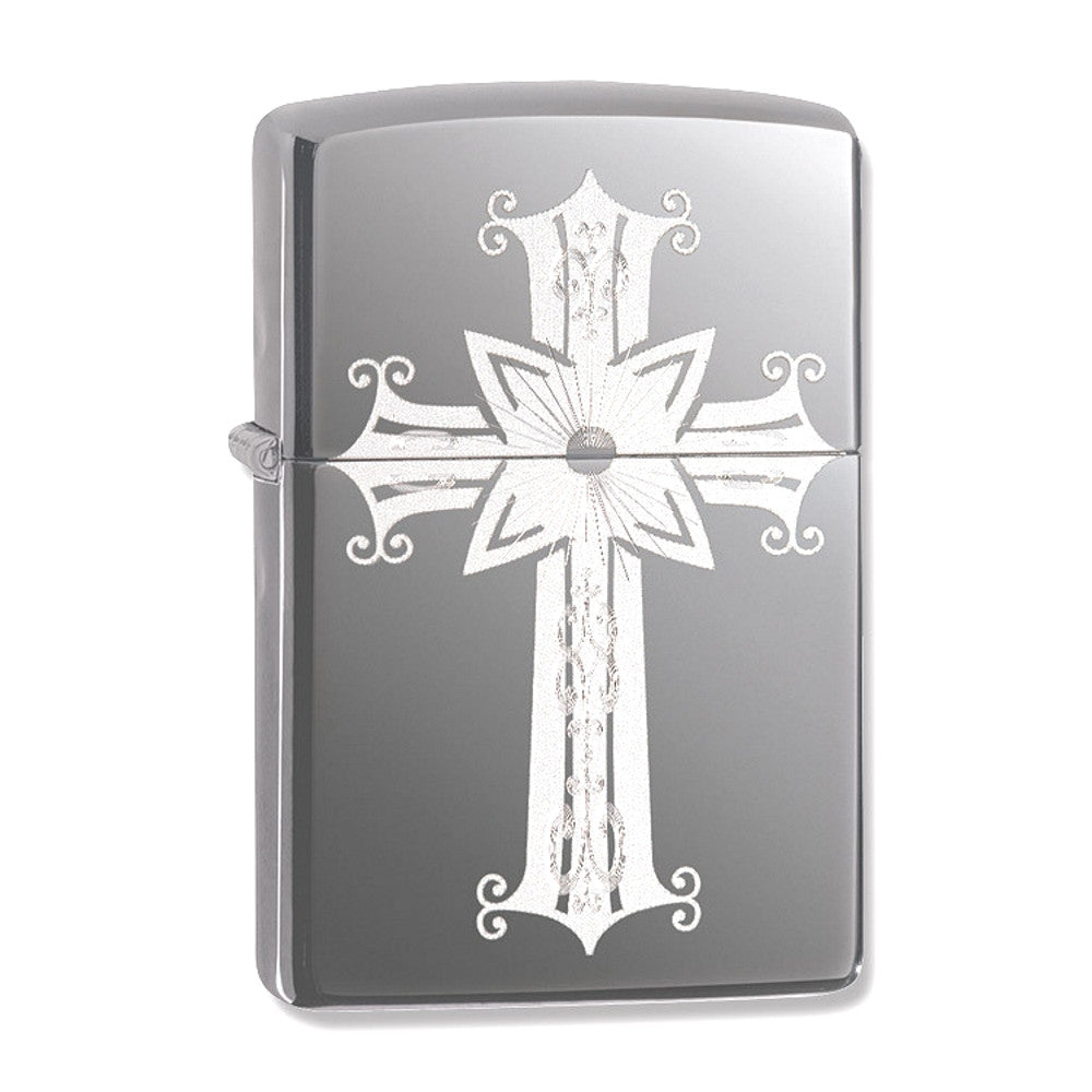 Accendino Zippo Antivento Cromo Cross Black Ice – Made in USA – PS 07517