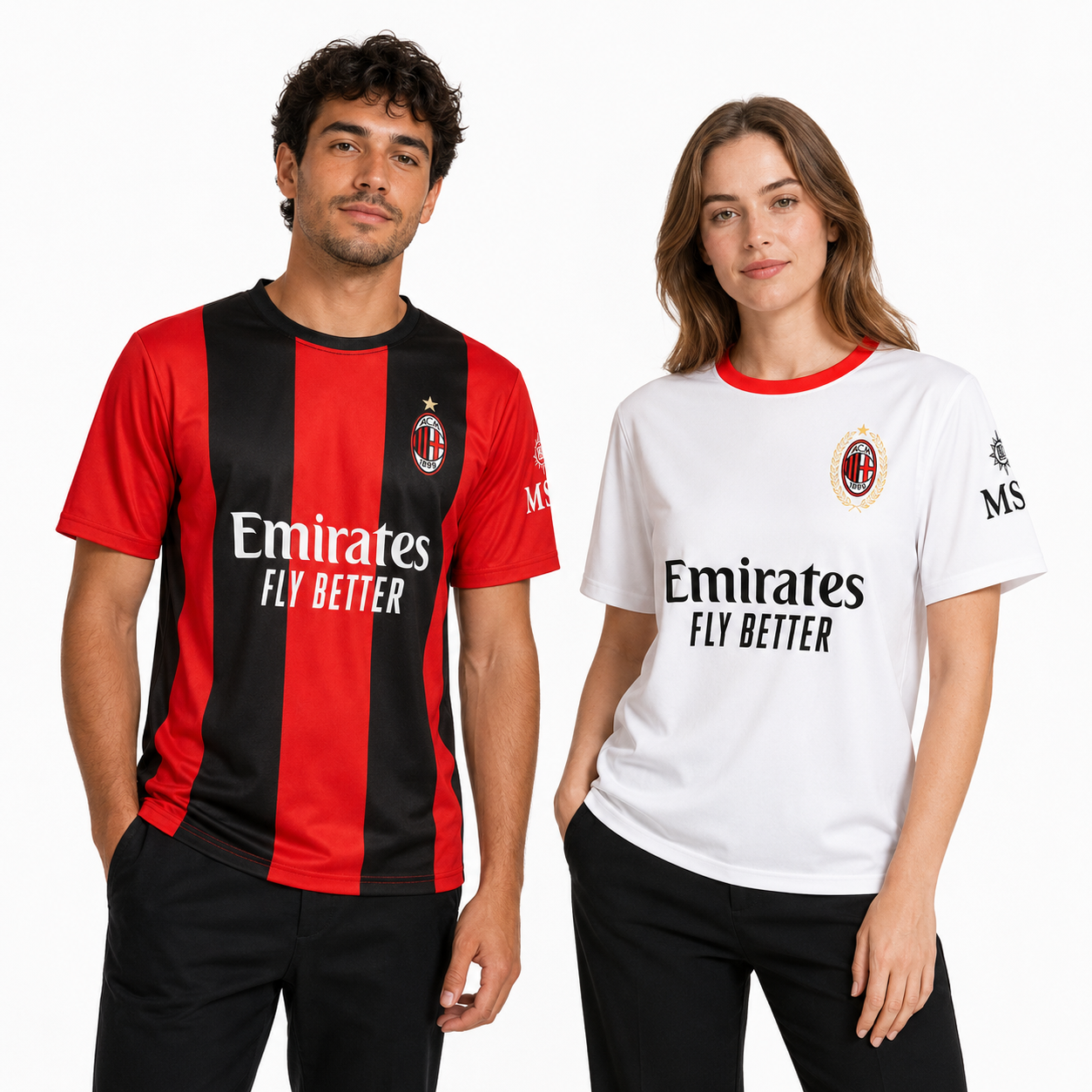 Maglia Calcio Milan Rosso Nera Campionato 26/27 – Replica Ufficiale ACMILAN – Personalizzabile con Nome e Numero | Mod. PS 40482-26/27