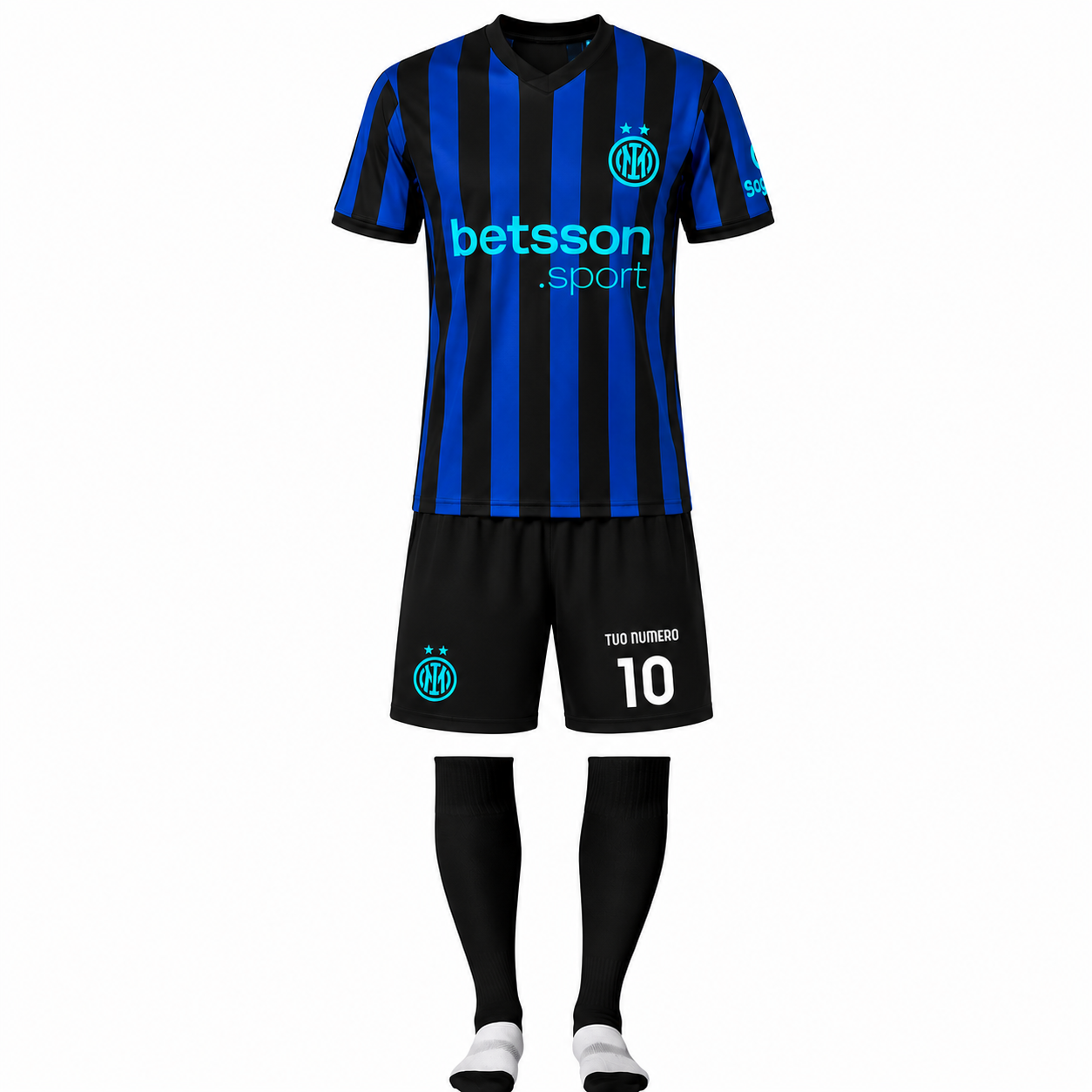 Completo Calcio Inter Personalizzabile – Replica Campionato Serie A – Maglia, Pantaloncino e Calzettoni – PS 40511-C-01
