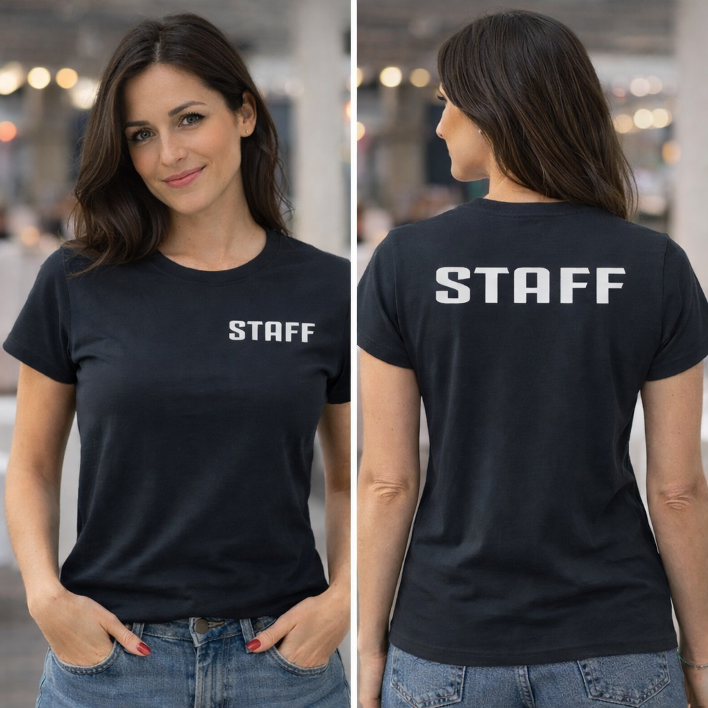 T-Shirt Staff Donna Sciancrata Personalizzabile – Maglietta Manica Lavoro ed Eventi – PS 28870-007 PRS