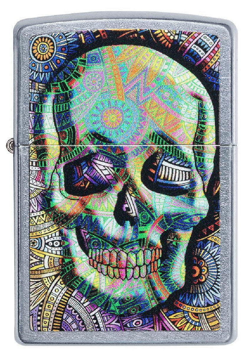 Accendino Zippo Teschio Multicolor Geometric Skull – Street Chrome – PS 40464