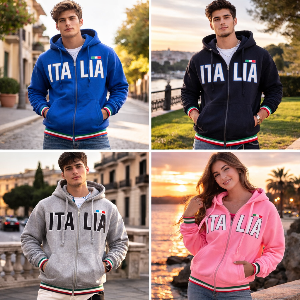 Felpa con Cappuccio Italia Linea Turistica – Felpe Ragazzo Uomo – PS 32587