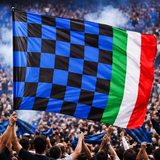 Bandiera Stadio Scacchi Nero Azzurri – Bandierone Gigante Tifosi Scudetto Inter – PS 03651