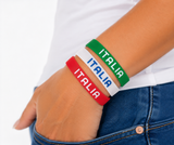Giemme Kit 3 Braccialetti Italia in Silicone Tricolore – Accessorio Tifoso – PS 03477