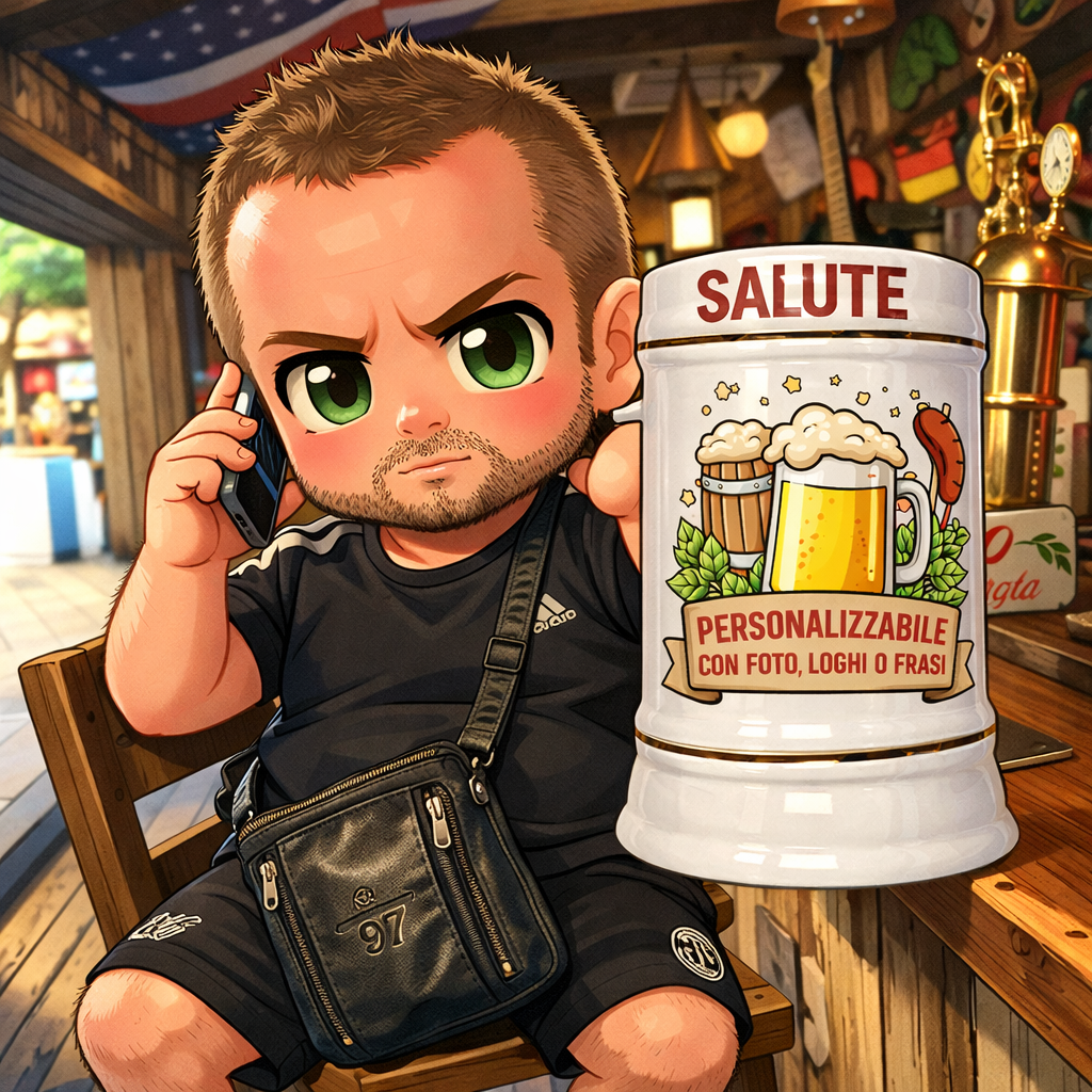 Boccale Birra in Ceramica 700 ml Personalizzabile con Foto o Frasi – PS 13518