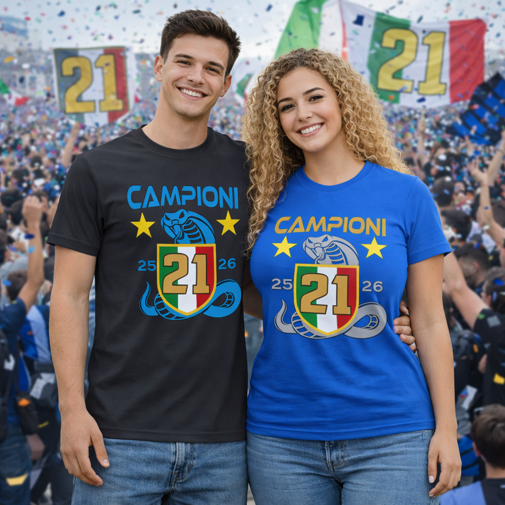 T-Shirt Inter Campione d’Italia 2025/2026 –  21 Scudetti Biscione  – PS 27431-INT-08
